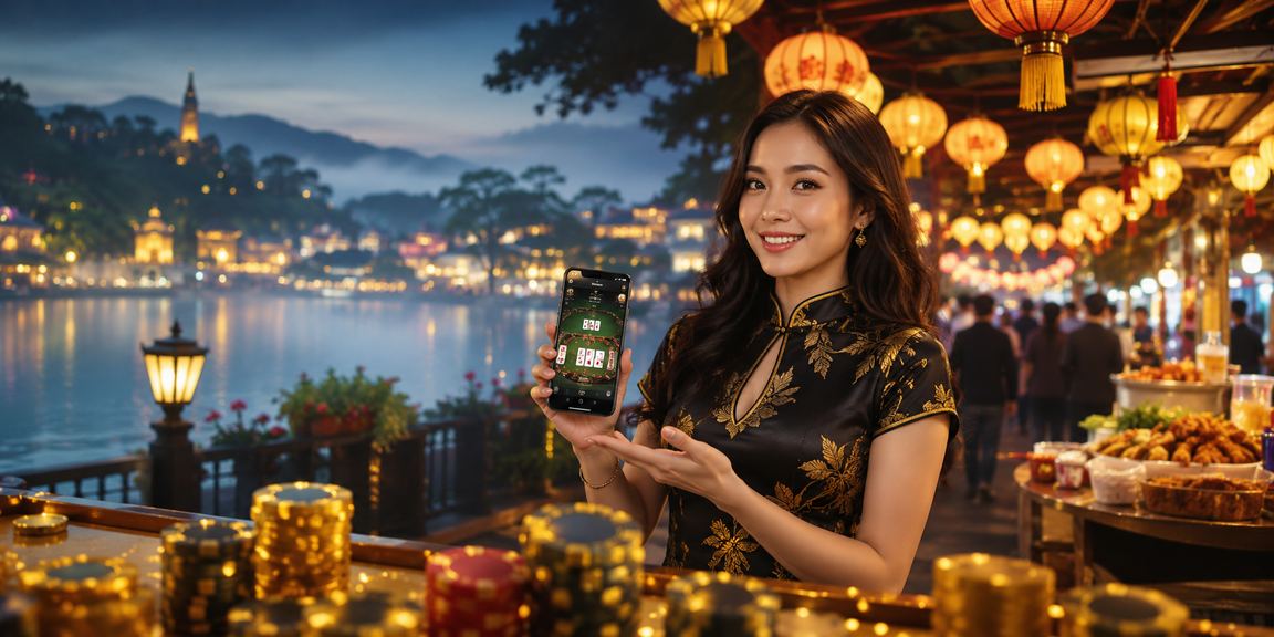 Không khí sôi động của trò chơi bài tại chợ đêm Đà Lạt về ban đêm